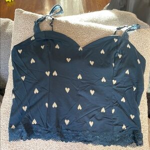 Victoria's Secret Blue and White Chemise with Adjustable Straps